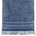 Fish Scale Cotton Area Rug Indigo Blue Carpet - Image 3