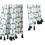 Green Umbrella Print Cotton Scarf Hijab Stole - Image 2