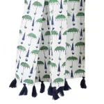 Green Umbrella Print Cotton Scarf Hijab Stole - Image 6
