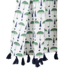 Green Umbrella Print Cotton Scarf Hijab Stole - Image 6