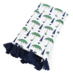 Green Umbrella Print Cotton Scarf Hijab Stole - Image 4