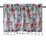 Grey Bird Print Window Kitchen Curtain - Image 2