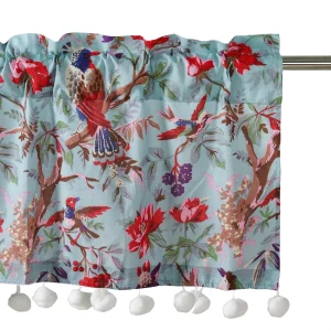 Grey Bird Print Window Kitchen Curtain - Image 4