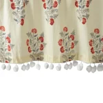 Half Window Kitchen Curtain Beige Floral - Image 5
