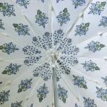 Hand Block Blue Floral Printed Big Garden Umbrella - Image 4