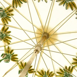 Hand Block Palm Tree Print Garden Umbrella - Image 5