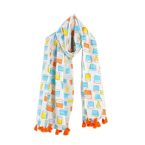 Indian Cotton Hand Block Glass Print Long Dupatta - Image 6