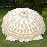 Indian Hand Block Print Floral Garden Umbrella