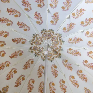 Indian Hand Block Print Floral Garden Umbrella - Image 4