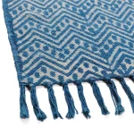 Indian Hand Block Print Indigo Blue Rug 3'x 5' Feet - Image 3
