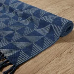 Indigo Blue Abstract Print Room Decor Carpet - Image 2
