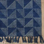 Indigo Blue Abstract Print Room Decor Carpet - Image 3