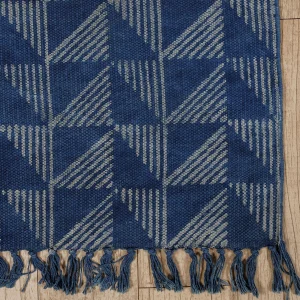 Indigo Blue Abstract Print Room Decor Carpet - Image 3