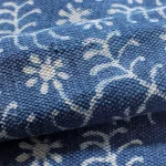 Indigo Blue Abstract Printed Cotton Carpet - Image 4