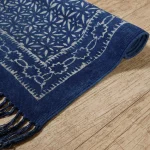 Indigo Blue Block Printed Rug Carpet Cotton Mat - Image 2