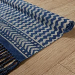 Indigo Blue Cotton Carpet / Area Rug - Image 3