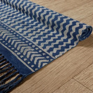 Indigo Blue Cotton Carpet / Area Rug - Image 3
