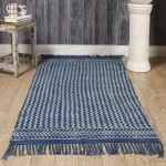 Indigo Blue Cotton Carpet / Area Rug
