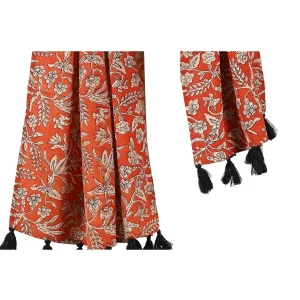 Maroon Beige Hand Block Print Scarf Neck Wraps - Image 3