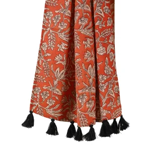 Maroon Beige Hand Block Print Scarf Neck Wraps - Image 5