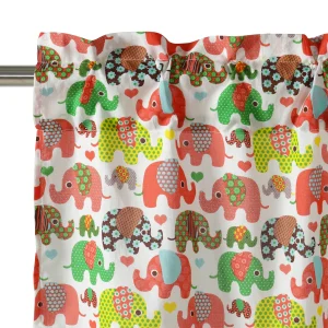 Multi Color Elephant Print Cotton Kitchen Curtain - Image 3