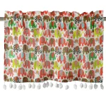 Multi Color Elephant Print Cotton Kitchen Curtain - Image 2