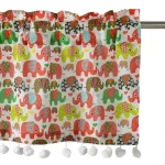 Multi Color Elephant Print Cotton Kitchen Curtain - Image 4