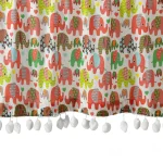 Multi Color Elephant Print Cotton Kitchen Curtain - Image 5