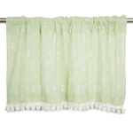 Sea Green Block Printed Half Window Curtain - Image 2