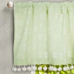 Sea Green Block Printed Half Window Curtain