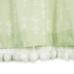 Sea Green Block Printed Half Window Curtain - Image 3