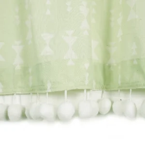 Sea Green Block Printed Half Window Curtain - Image 3