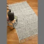 Vintage Handmade Abstract Pattern Cotton Rug Carpet