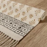 White Block Print Rugs Garden Area Rug - Image 3