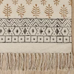 White Block Print Rugs Garden Area Rug - Image 2