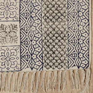 Floral Printed Traditional Floor Mat White Rug - Image 3