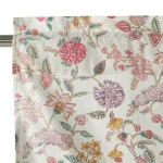 White Floral Print Cotton Kitchen Curtain 40"x18" - Image 5