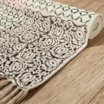 White Floral Printed Traditional Rug / Carpet - Image 3