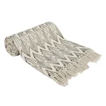 White Hand Block Print Cotton Floor Carpet - Image 2