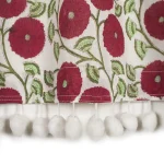 White Maroon Floral Print Cotton Kitchen Curtain - Image 3