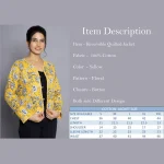 Beautiful Yellow Floral Print Quilted Jacket - Image 7