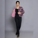Black & Pink Floral Women Long Sleeves Jacket - Image 8