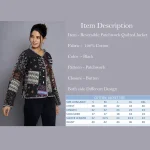 Black Reversible Patchwork Quilted Cotton Jacket - Image 8