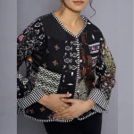Black Reversible Patchwork Quilted Cotton Jacket - Image 4