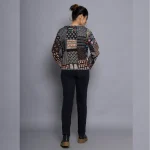 Black Reversible Patchwork Quilted Cotton Jacket - Image 7