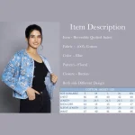 Blue Floral Print Machine Quilted Jacket - Image 9