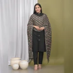 Green Bandhej Jaipuri Chinon Silk Dupatta