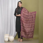 Indian Handmade Violet Chinon Silk Scarves - Image 2