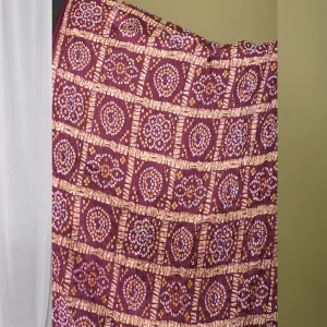 Indian Handmade Violet Chinon Silk Scarves - Image 4