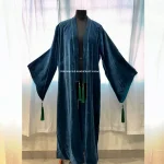OFMD Season 2 Blue Solid Cotton Velvet Banyan Break Up Robe - Image 2